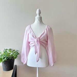 Wilfred Light Pink Tie-Front Blouse
